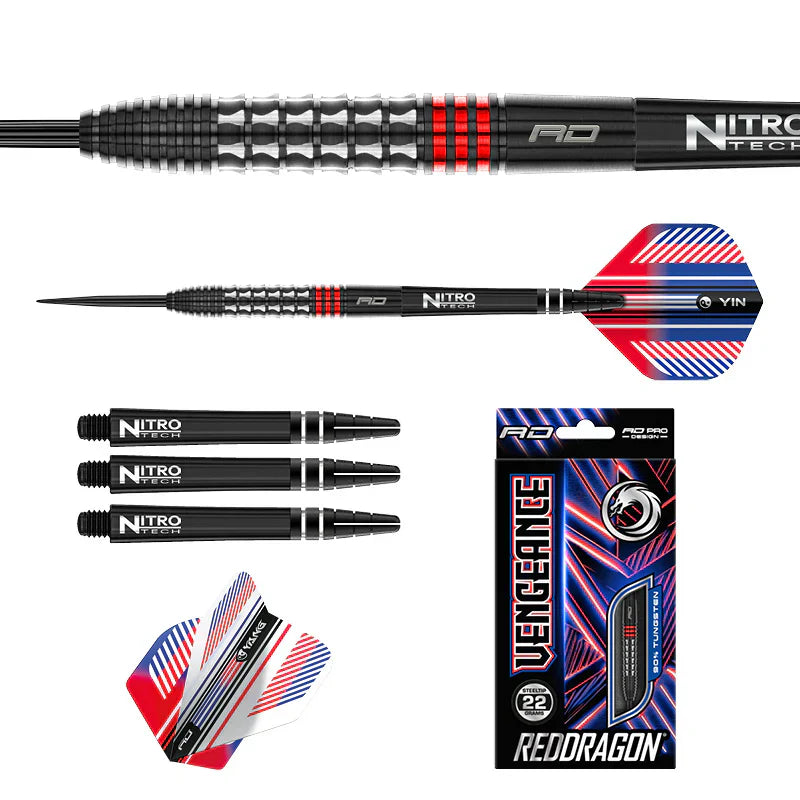 Red Dragon - Vengeance Red - Steel Šípky - Direct Darts - 5