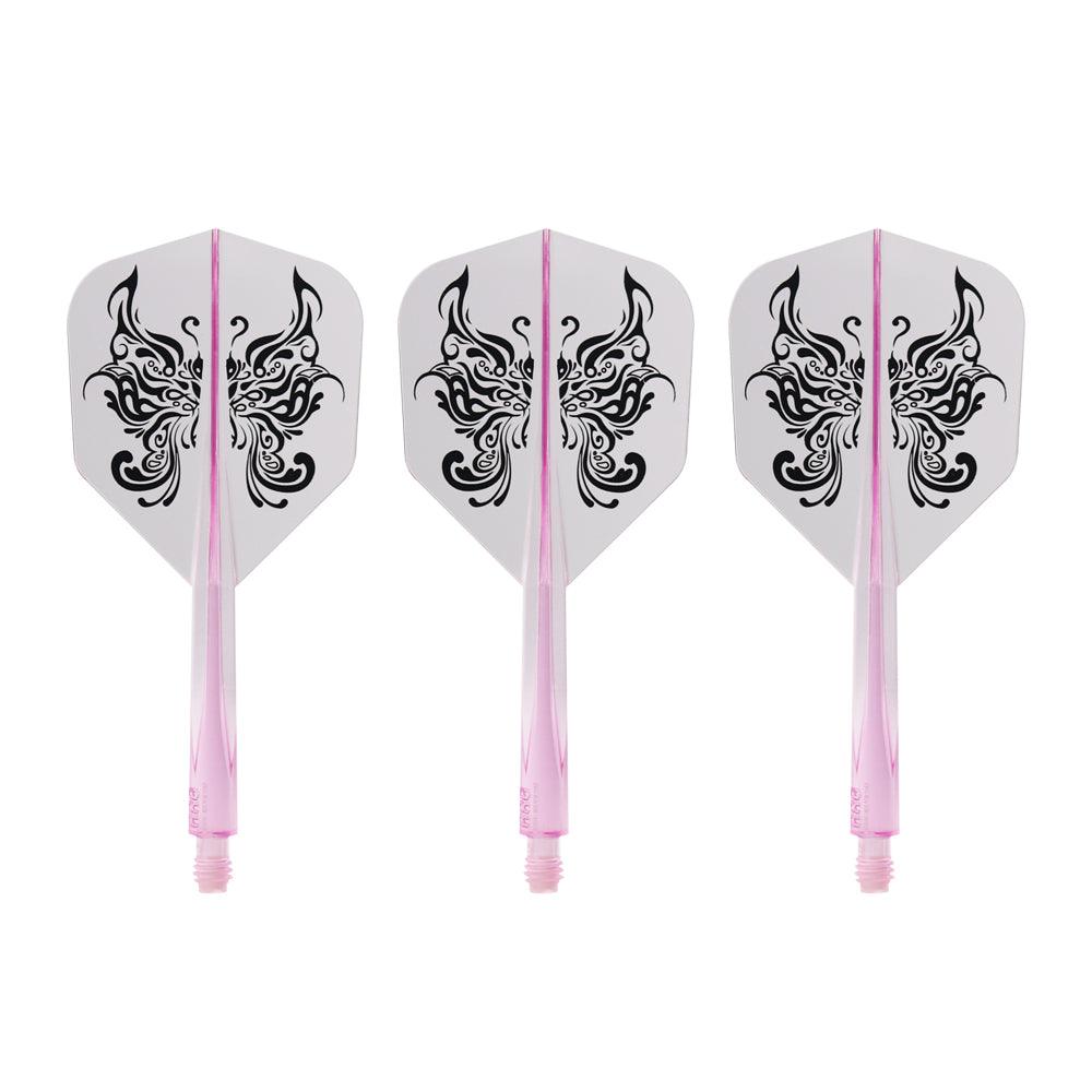 Condor - Axe Tribal Butterfly - Průhledná Růžová - No6 - Jednodílný Násadky/Letky Na Šípky - Direct Darts - 1