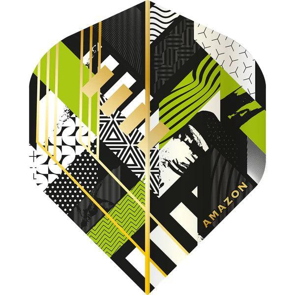 Amazon - Abstract - Černá & Zelená - No2 - 100 Mikron - Letky Na Šípky - Direct Darts - 1