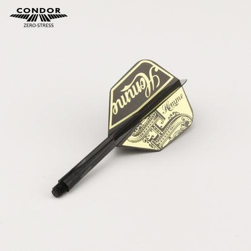 Condor - Zero Stress - Se-O Homme - Černá Zlatá - No6 - Jednodílný Násadky/Letky Na Šípky - Direct Darts - 2