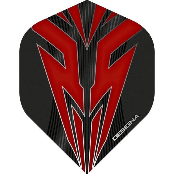 Designa - Mako Darts Flights - Červená - No2 - 100 Mikron - Letky Na Šípky - Direct Darts - 1