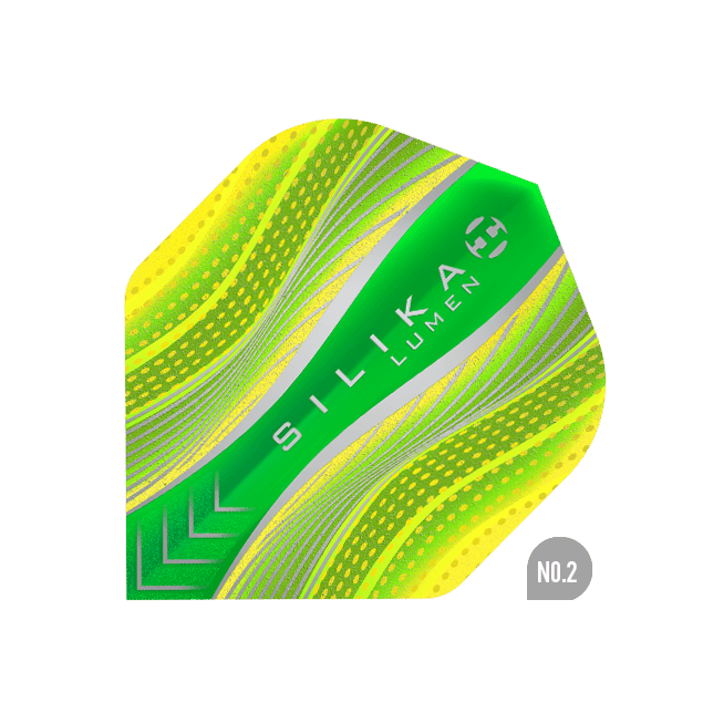 Harrows - Silika Lumen No2 Žlutá/Zelená - 100 Mikron - Letky Na Šípky - Direct Darts - 1