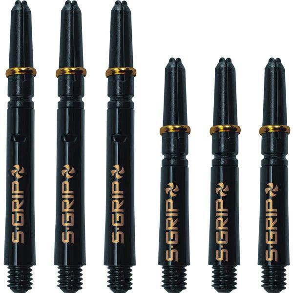 Harrows - Supergrip Spin Černá/Zlatá - Násadky Na Šípky - Direct Darts - 1