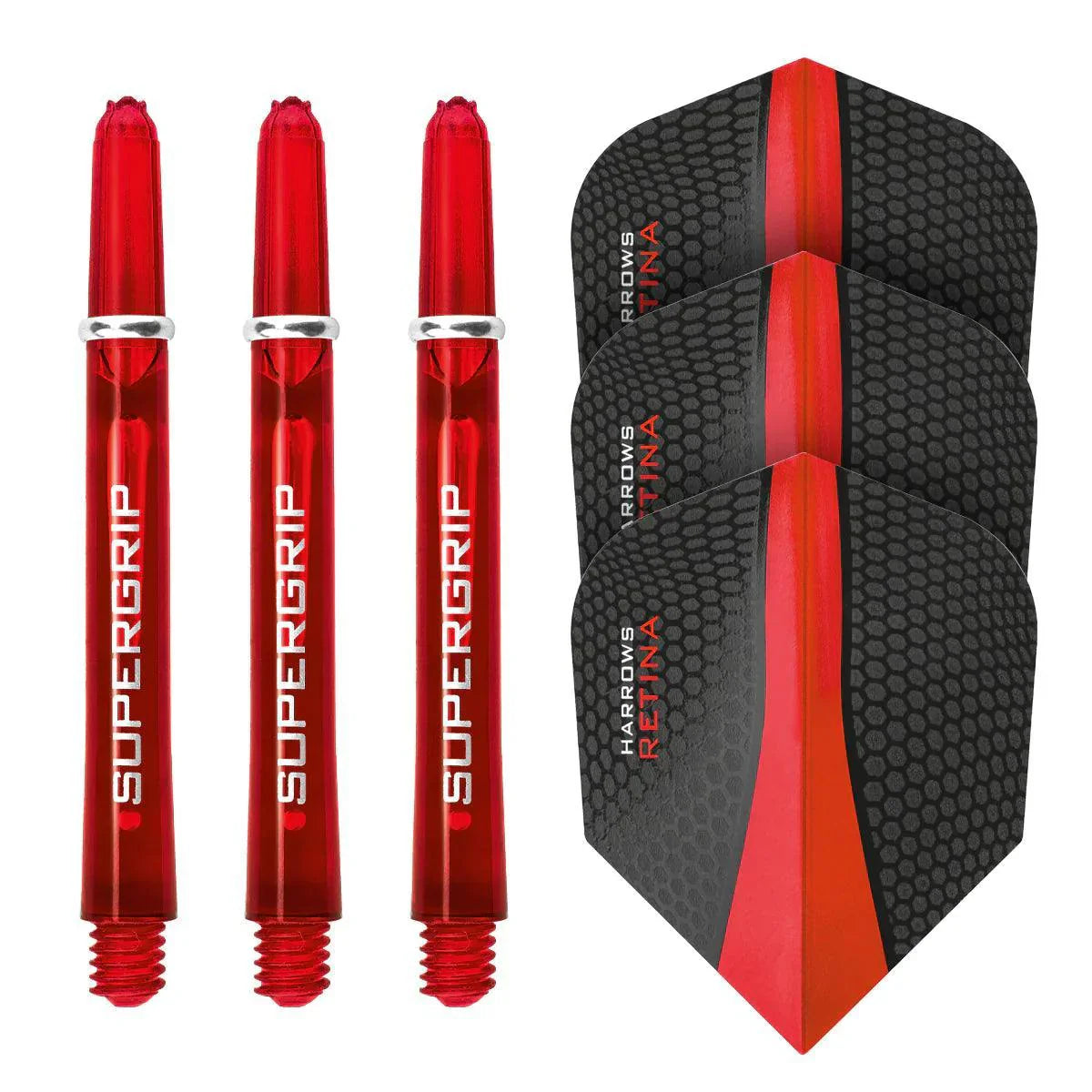 Harrows - Sada Násadky/Letka - Červená - Direct Darts - 1