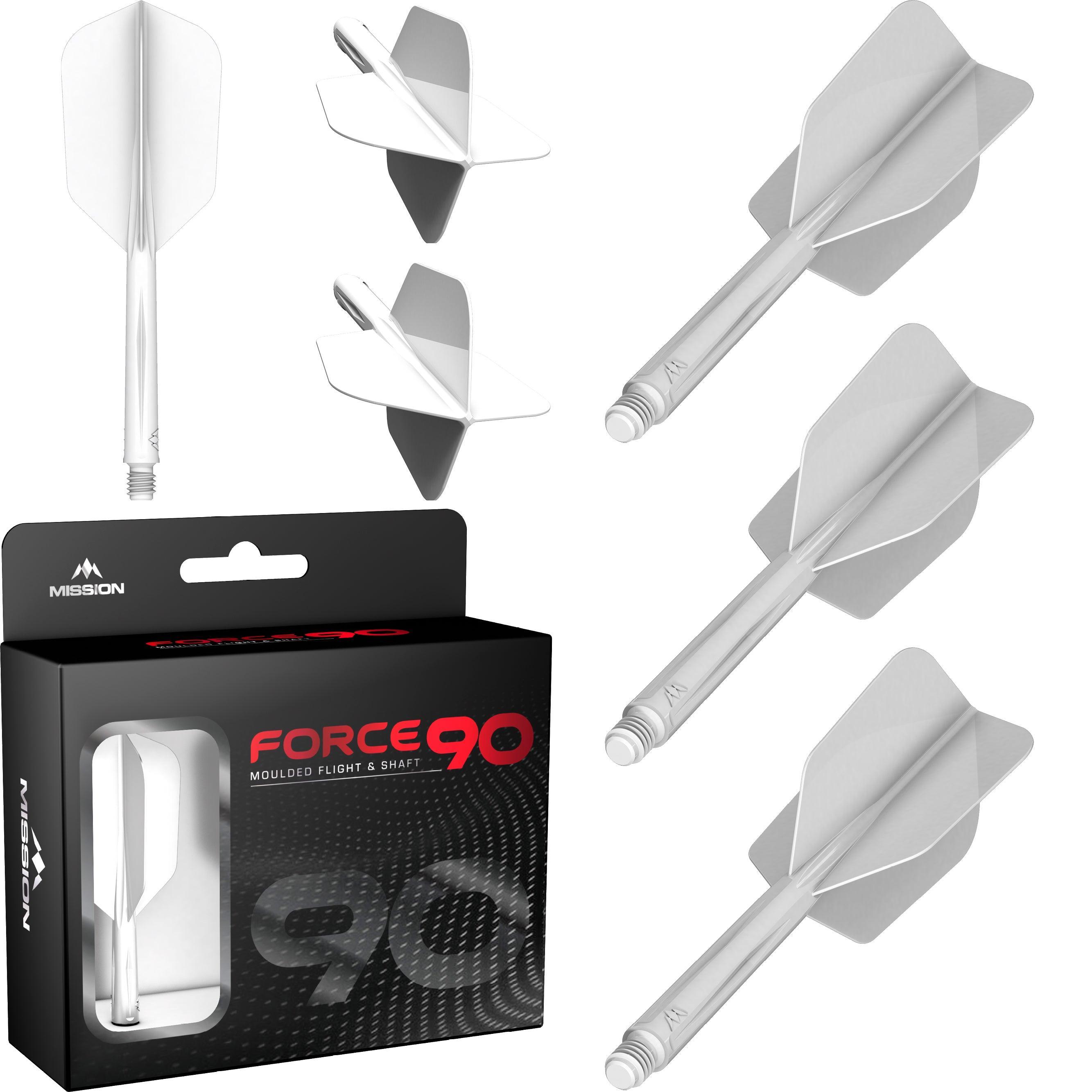 Mission - Force 90 Bílá - Slim - Letky/Násadky Na Šípky - Direct Darts - 3