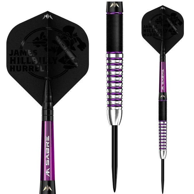 Mission - James Hurrell - Hillbilly - Černá & Fialová - 90% - Steel Šípky - Direct Darts - 3