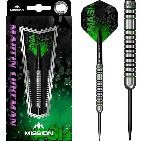 Mission - Martin Lukeman Darts 90% - Černá & Zelená - Steel Šípky - Direct Darts - 1