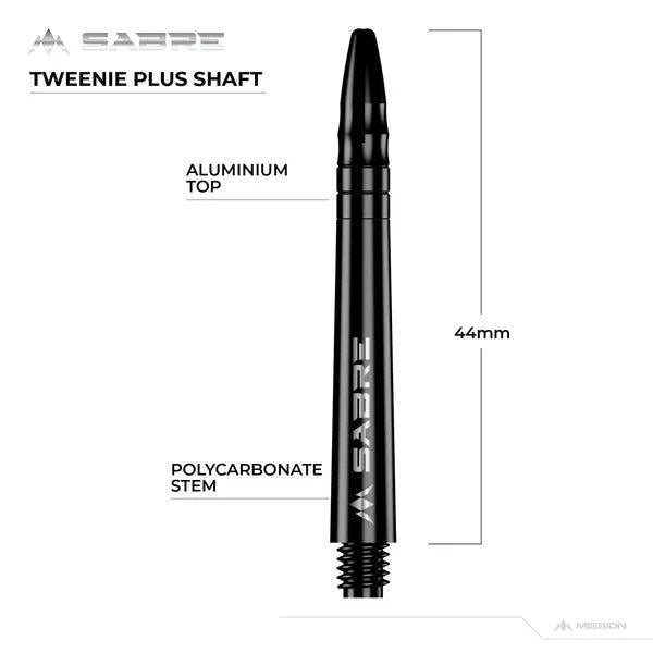 Mission - Sabre - Polykarbonát - Černá - Černá Top - Násadky Na Šípky - Direct Darts - 6
