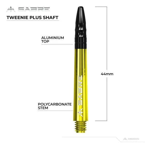 Mission - Sabre - Polykarbonát - Žlutá - Černá Top - Násadky Na Šípky - Direct Darts - 6