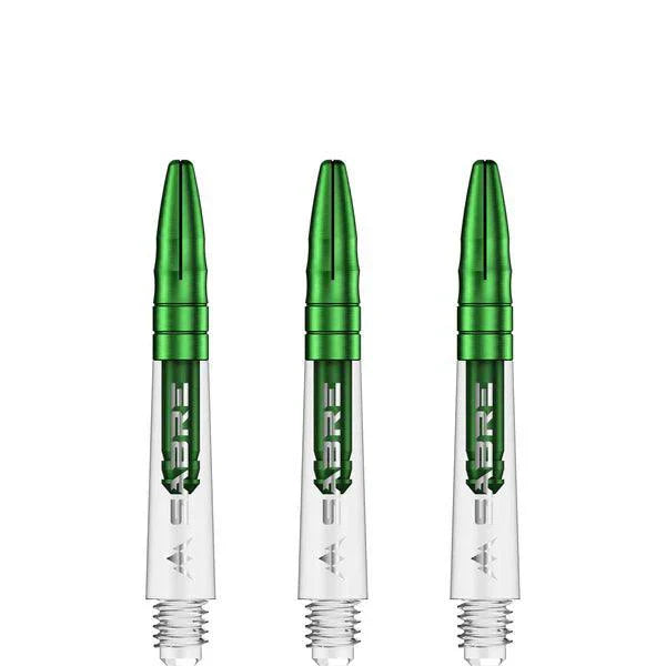 Mission - Sabre - Polykarbonát - Průhledná - Zelená Top - Násadky Na Šípky - Direct Darts - 2