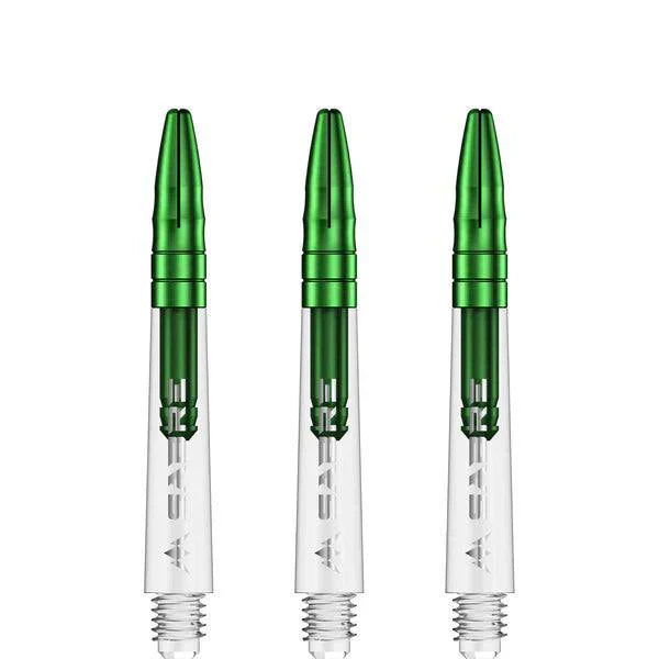 Mission - Sabre - Polykarbonát - Průhledná - Zelená Top - Násadky Na Šípky - Direct Darts - 3