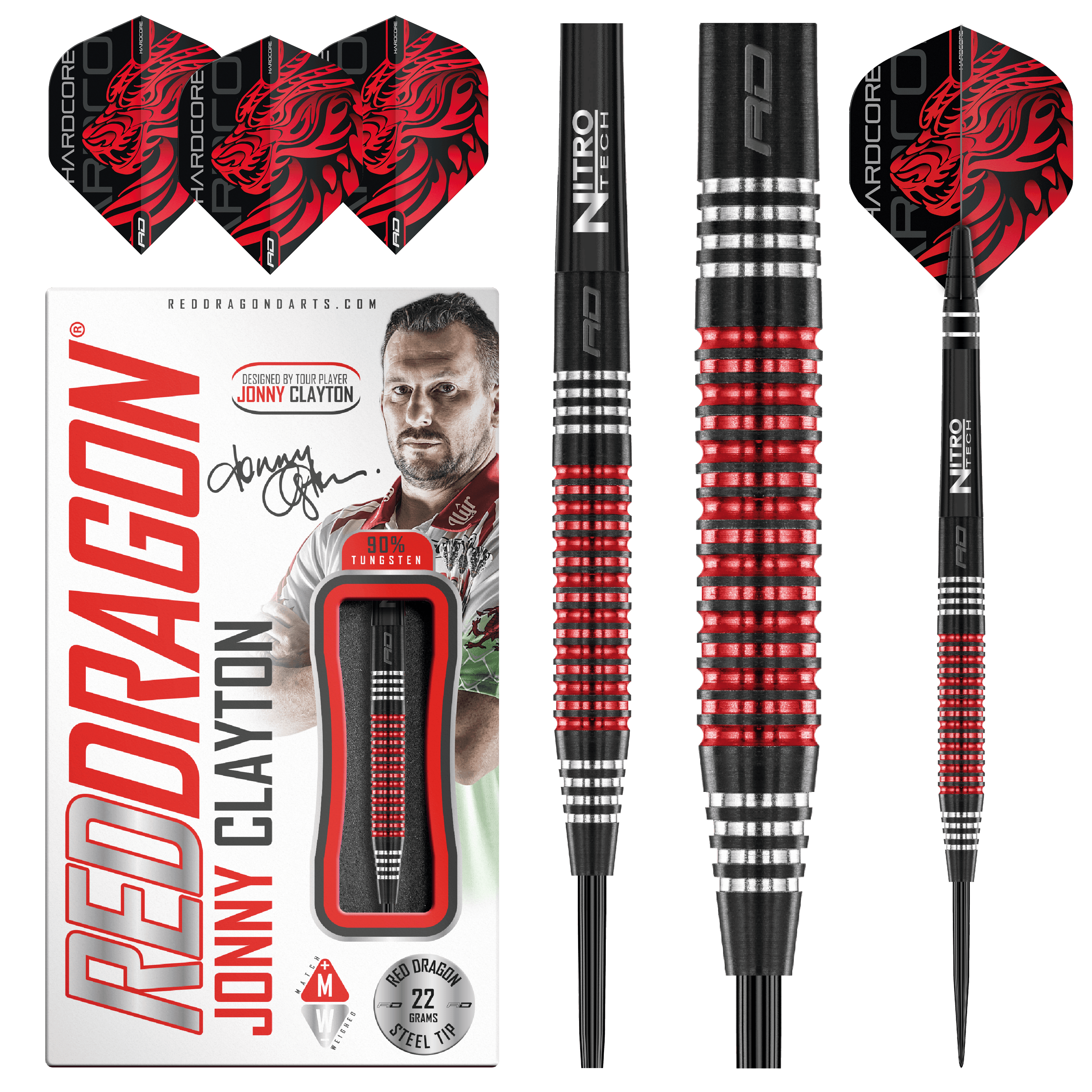 Red Dragon - Jonny Clayton S.E. 90% - Steel Šípky - Direct Darts - 2