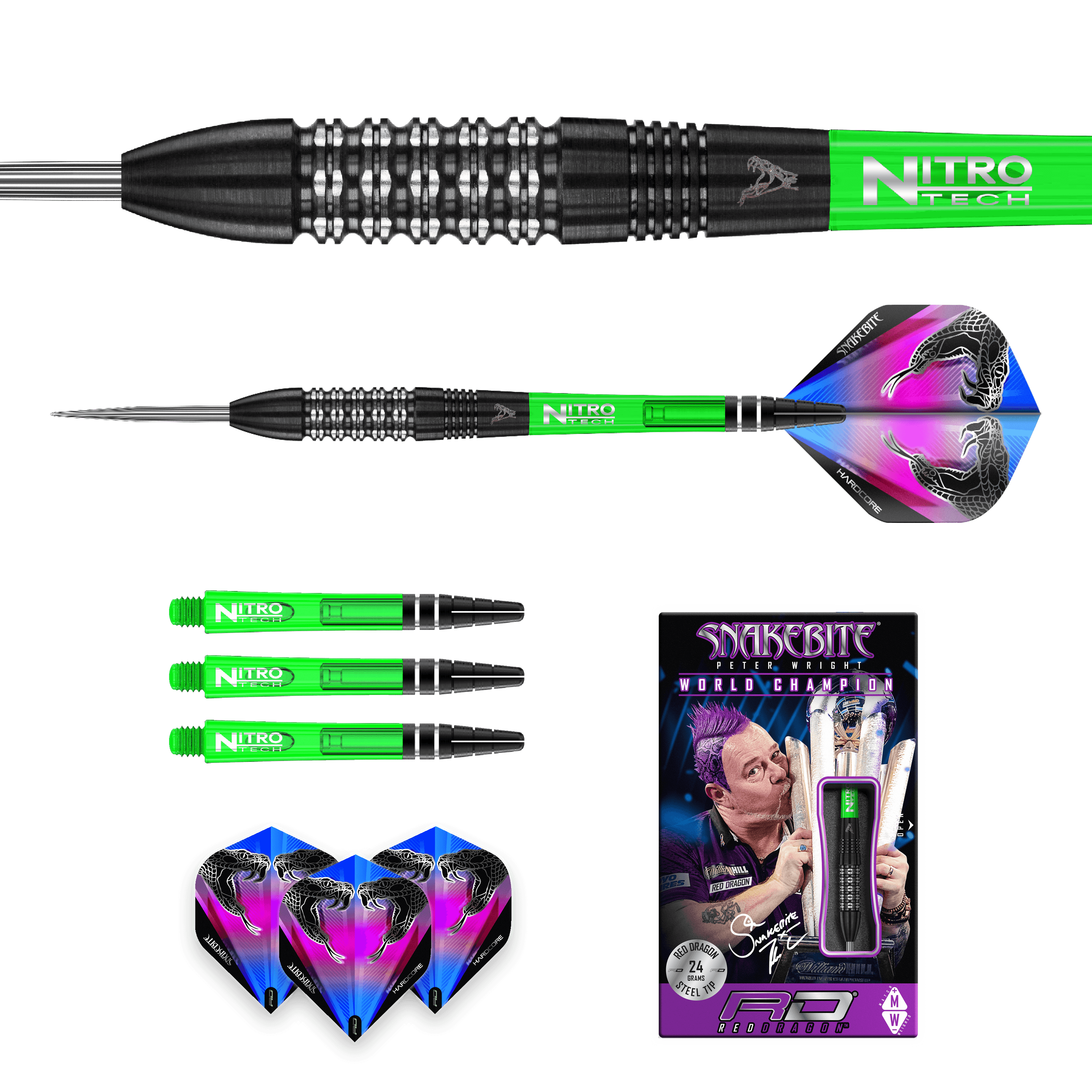 Red Dragon - Peter Wright Black Strike 90% - Steel Šípky - Direct Darts - 5