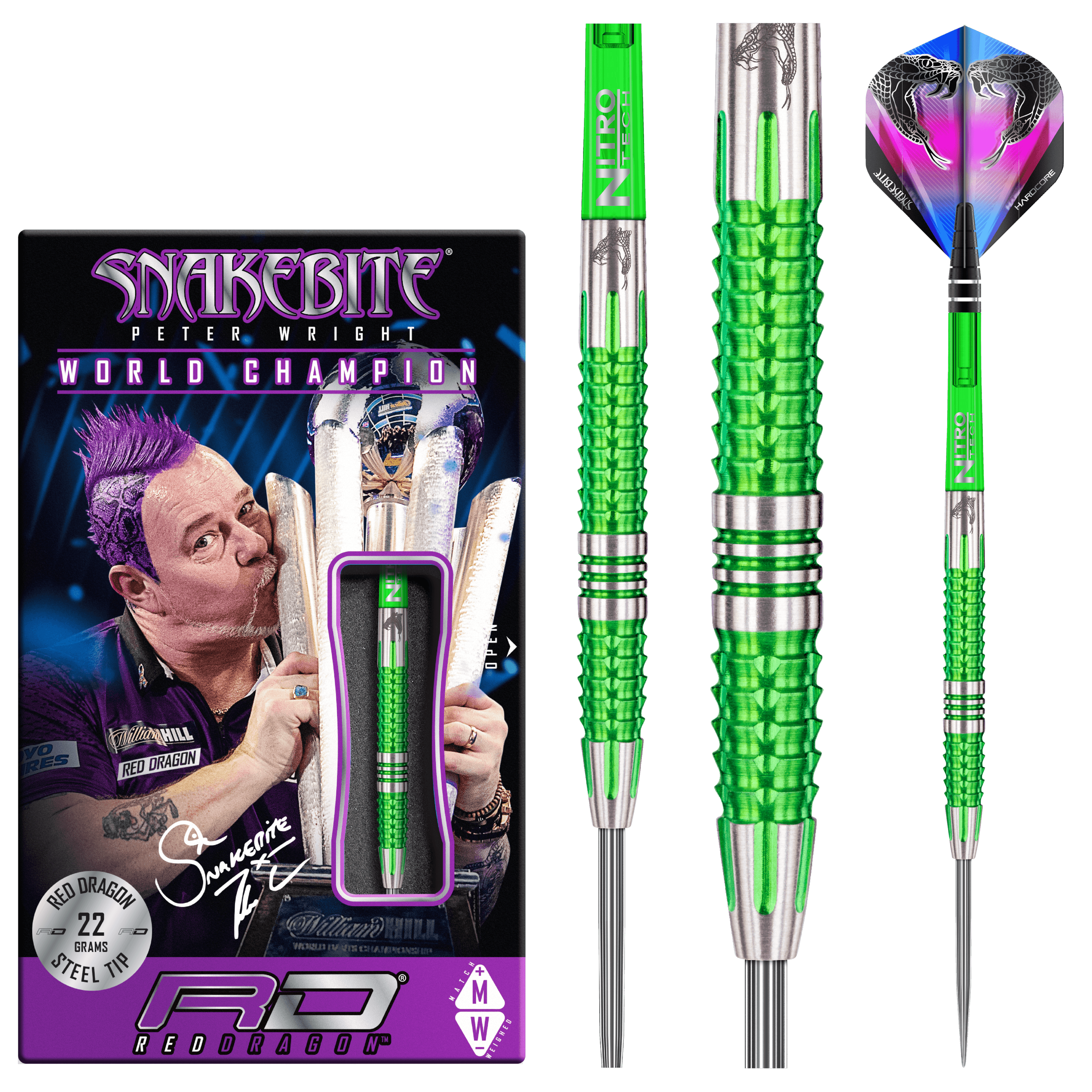 Red Dragon - Peter Wright Mamba 2 90% - Steel Šípky - Direct Darts - 2