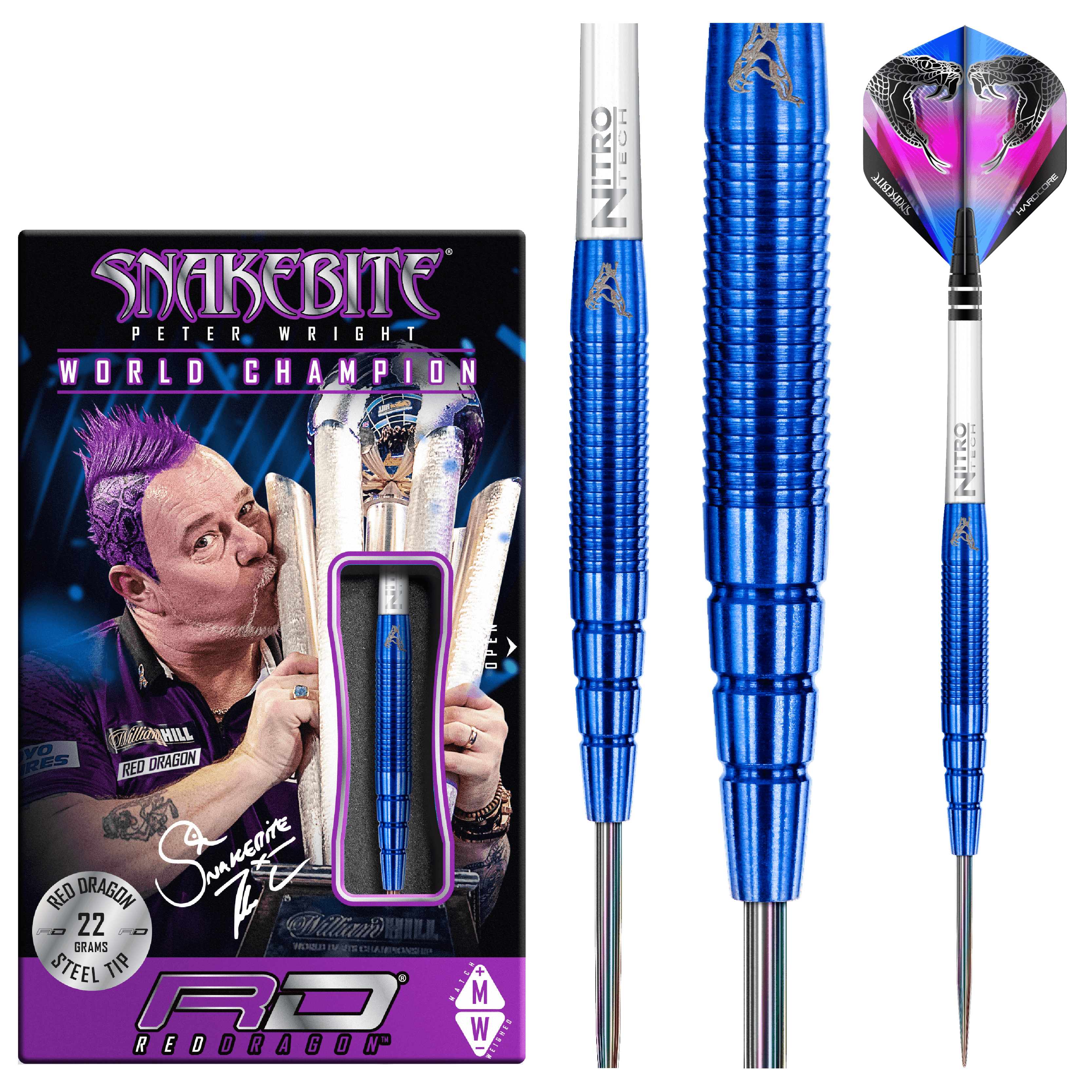 Red Dragon - Peter Wright Pl15 Blue 90% - Steel Šípky - Direct Darts - 2