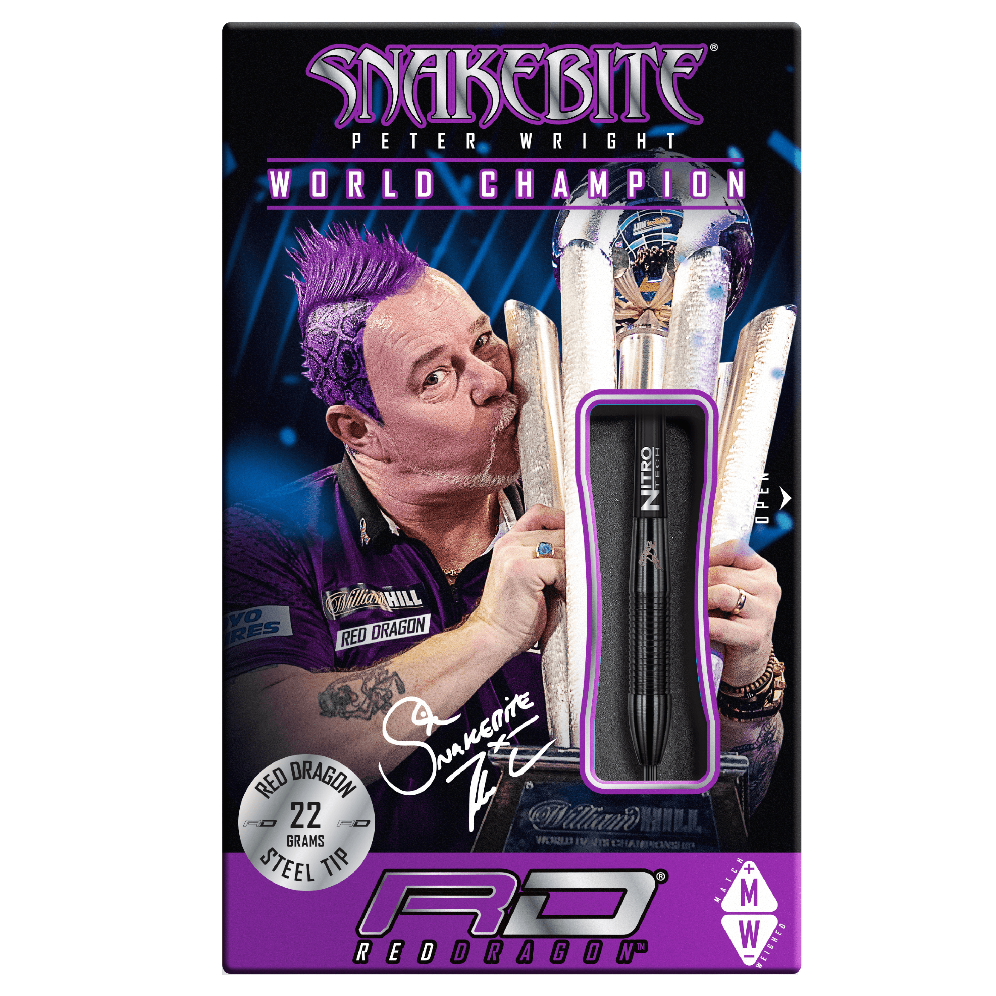 Red Dragon - Peter Wright Snakebite 3 Black 90% - Steel Šípky - Direct Darts - 4