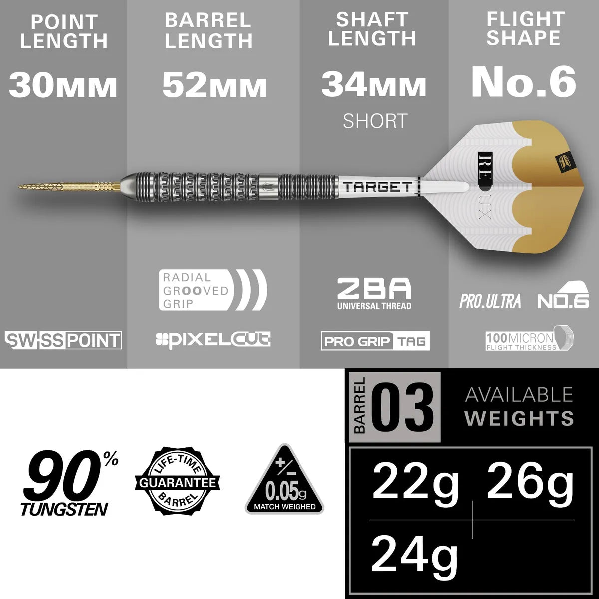Target - Redux 03 - 90% -Steel Šípky - Direct Darts - 2