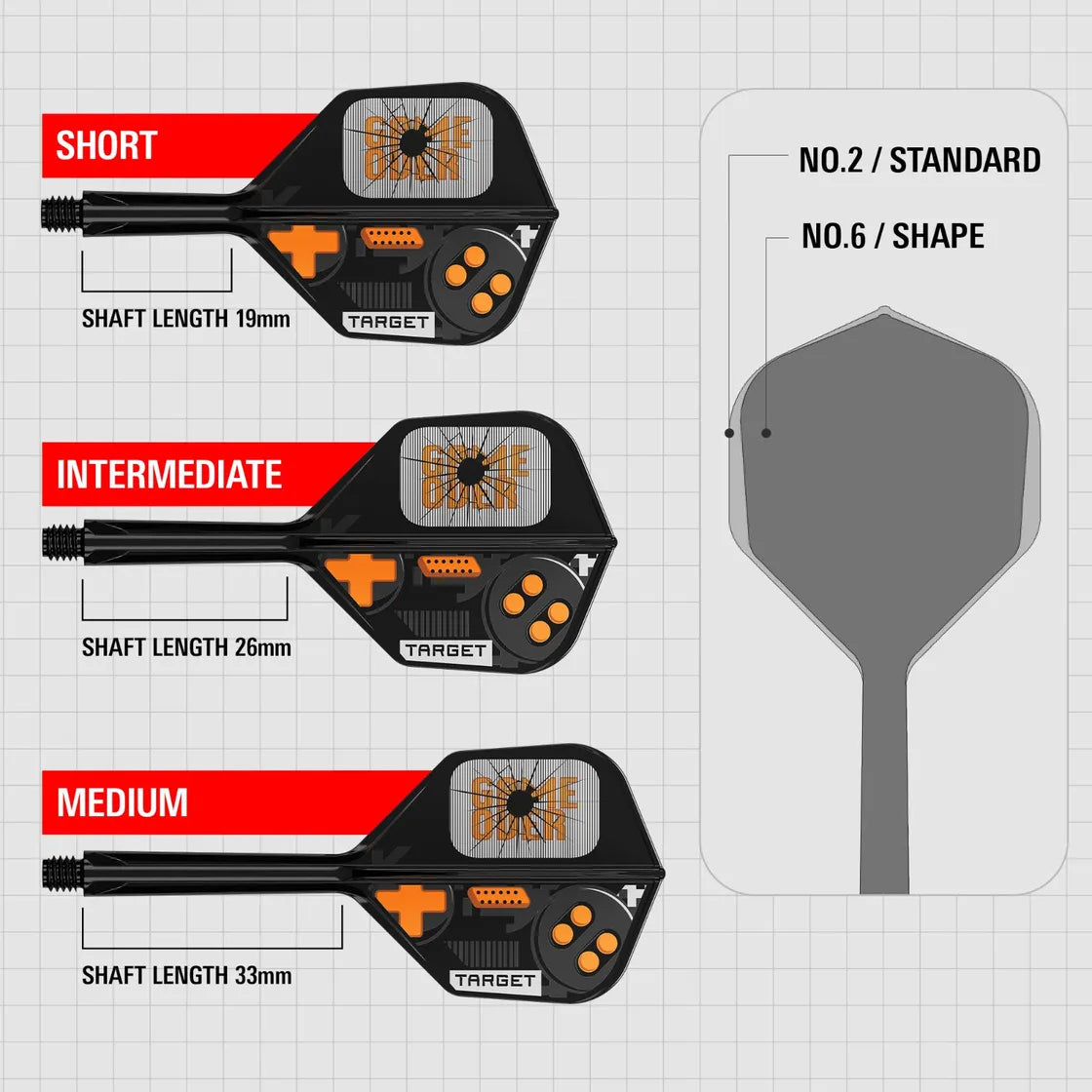 Target - K-Flex - Game Over - No6 - Jednodílný Násadky/Letky Na Šípky - Direct Darts - 3