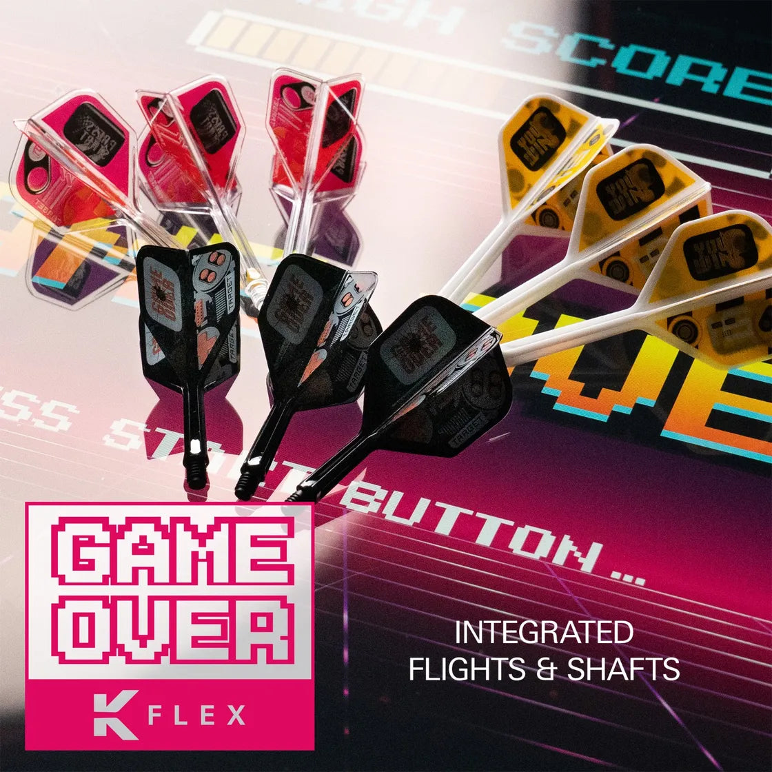 Target - K-Flex - Press Start - No2 - Jednodílný Násadky/Letky Na Šípky - Direct Darts - 2