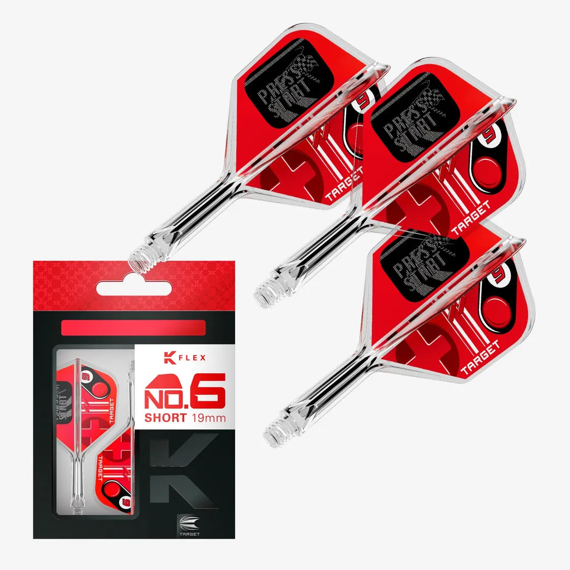 Target - K-Flex - Press Start - No6 - Jednodílný Násadky/Letky Na Šípky - Direct Darts - 1
