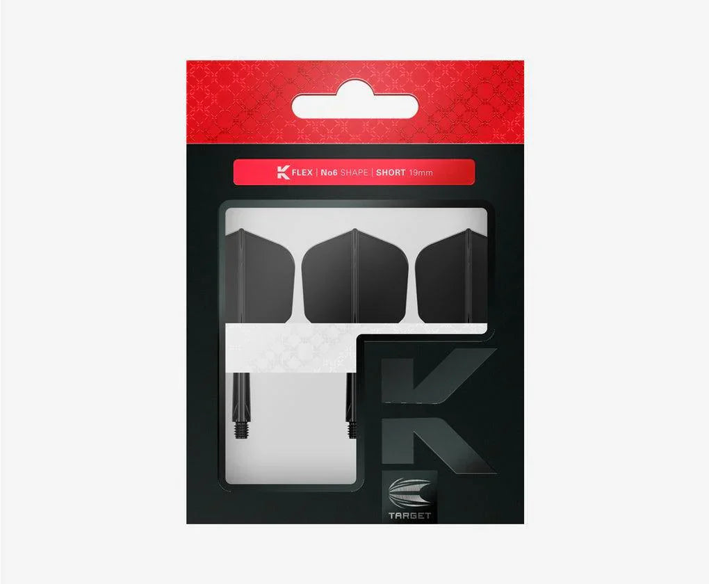Target - K-Flex - No6 - Černá - Jednodílný Násadky/Letky Na Šípky - Direct Darts - 3