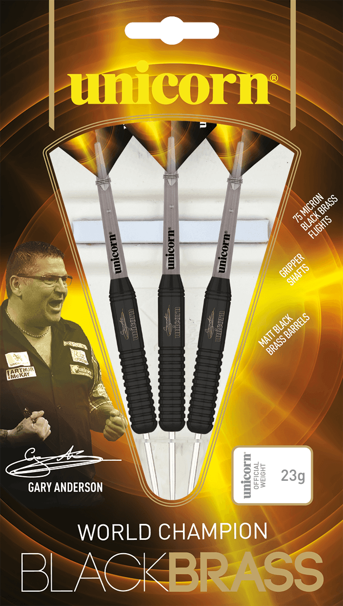 Unicorn - Black Brass Gary Anderson Style 1- Steel Šípky - Direct Darts - 3