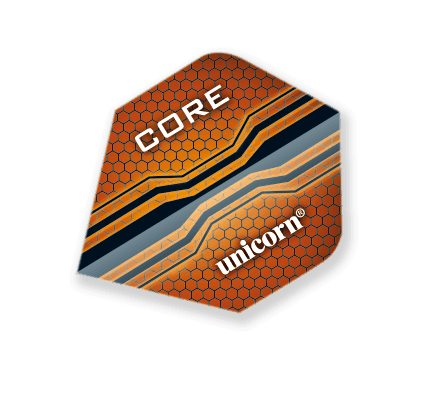 Unicorn - Core Plus Core Oranžová - 75 Mikron - Letky Na Šípky - Direct Darts - 1
