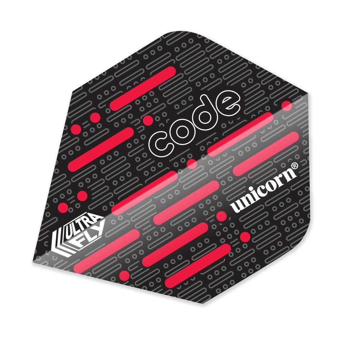 Unicorn - Ultrafly Plus Code Červená - 100 Mikron - Letky Na Šípky - Direct Darts - 1