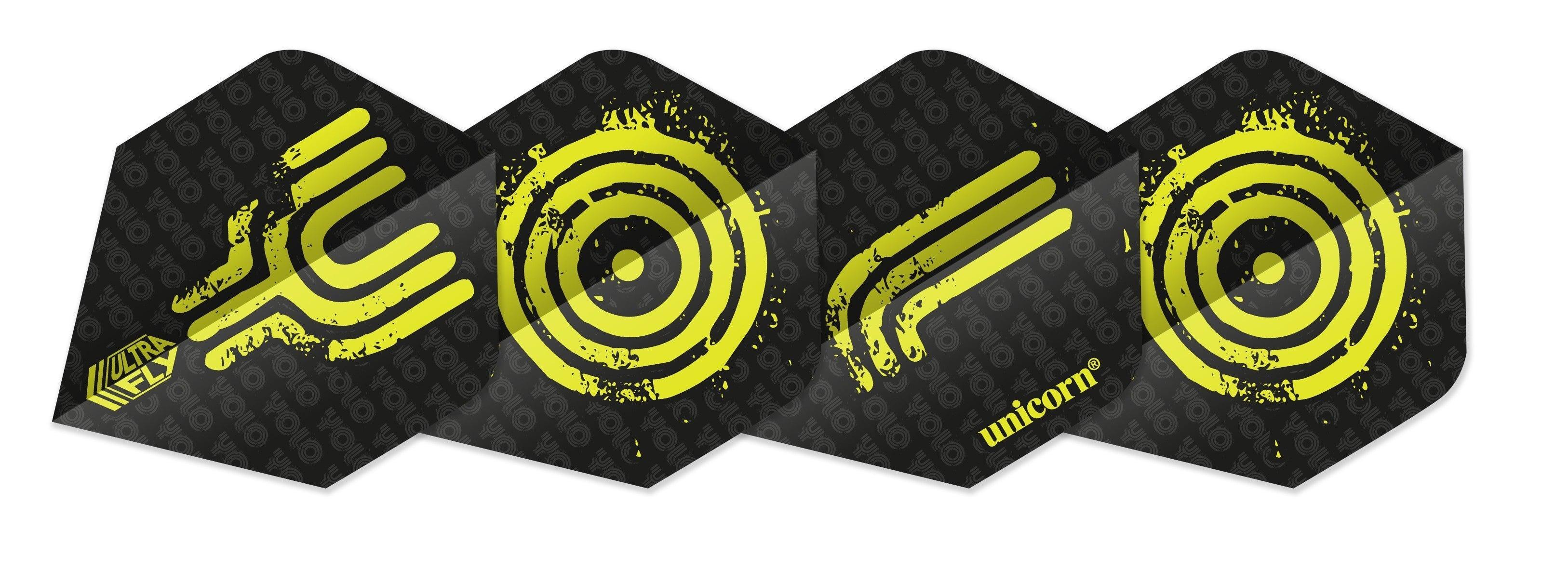 Unicorn - Ultrafly Plus Yolo Žlutá - 100 Mikron - Letky Na Šípky - Direct Darts - 1