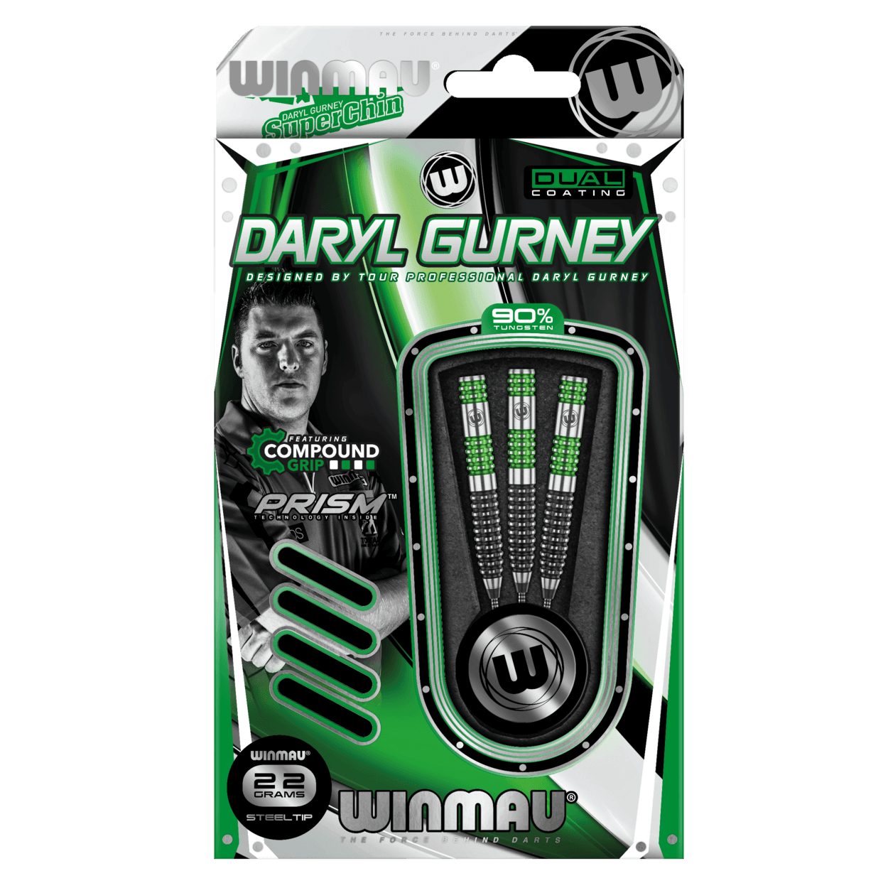 Winmau - Daryl Gurney Zelená/Černá 90% - Steel Šípky - Direct Darts - 3