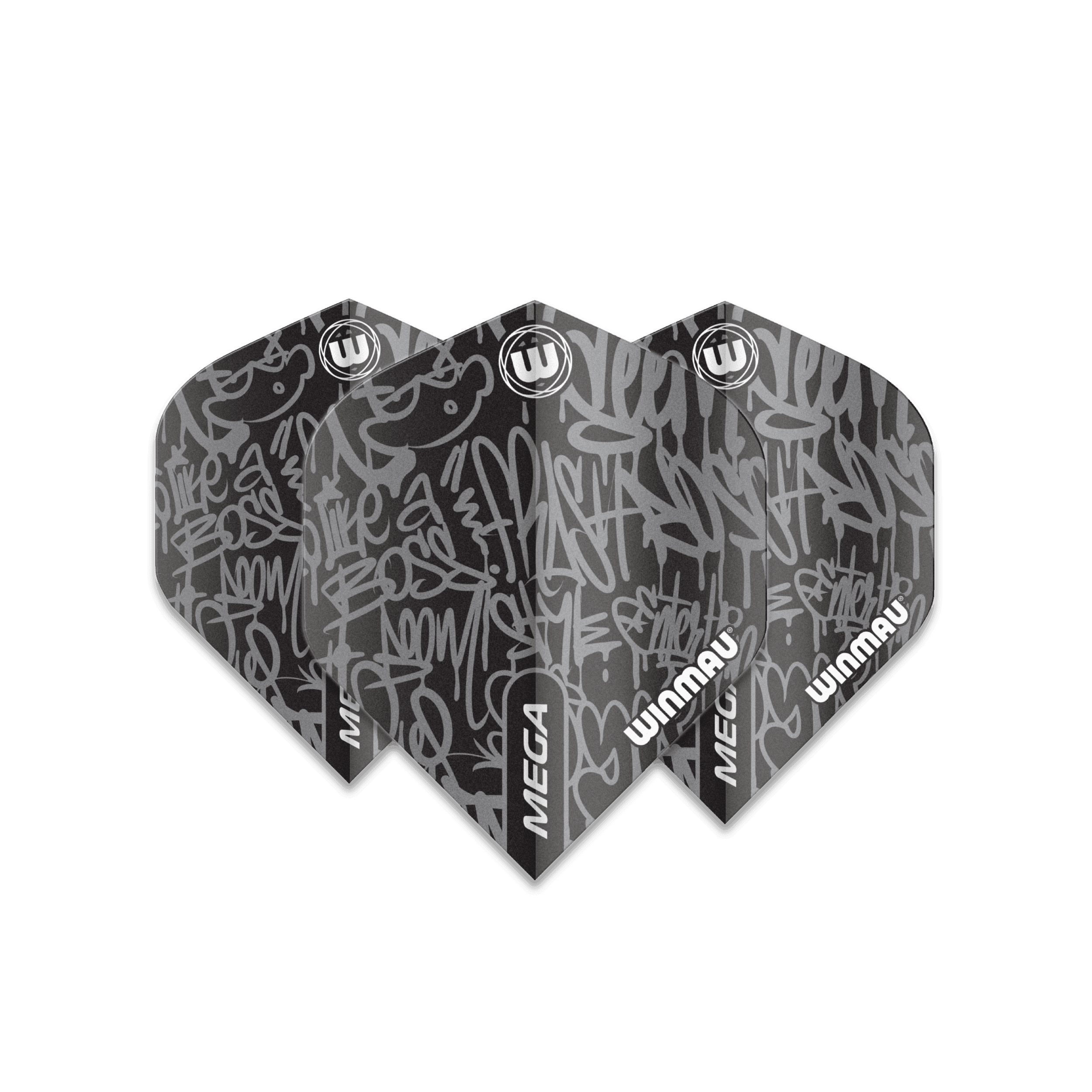 Winmau - Mega Standard Černá - 75 Micron - Letky Na Šípky - Direct Darts - 1