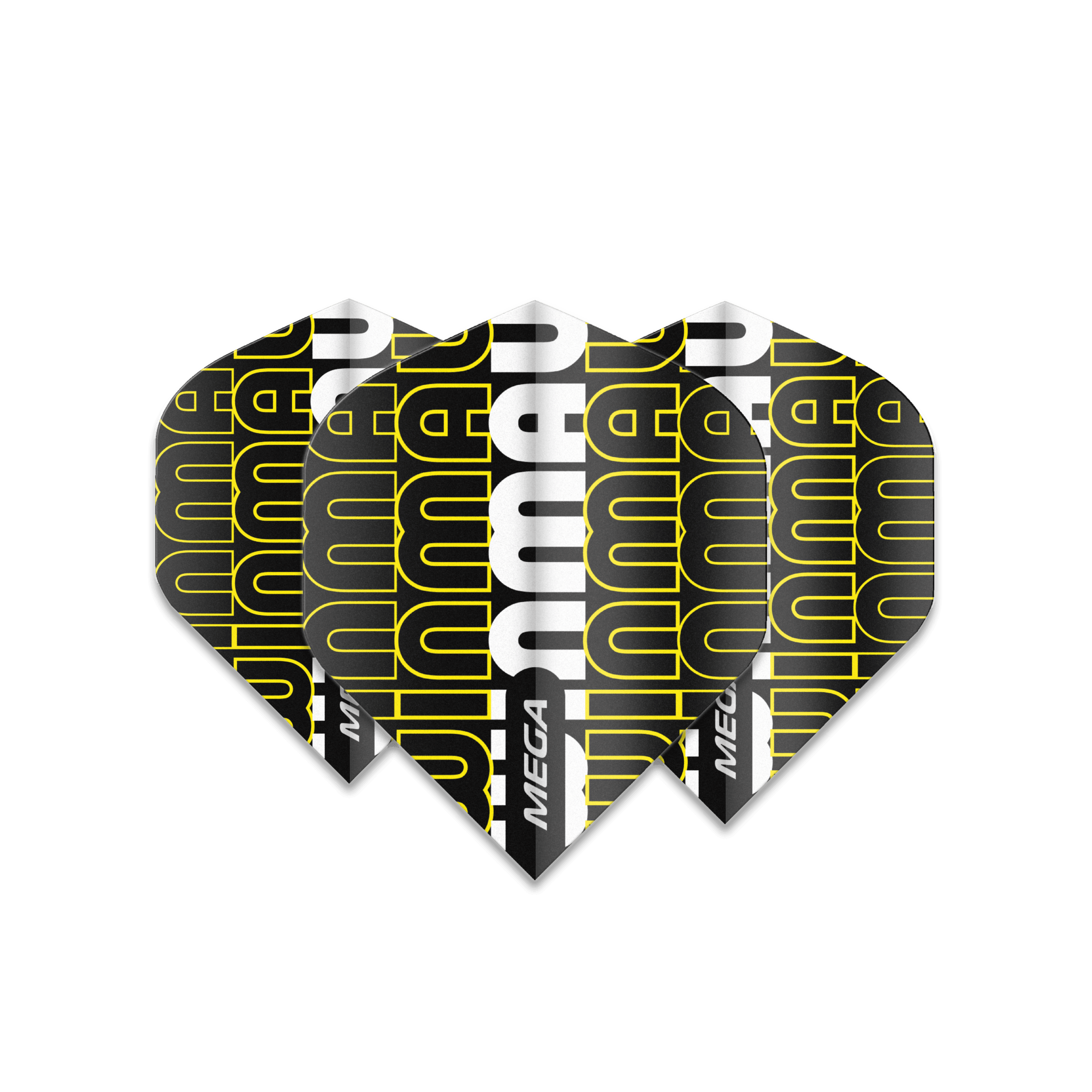 Winmau - Mega Standard Černá & Žlutá - 75 Mikron - Letky Na Šípky - Direct Darts - 1