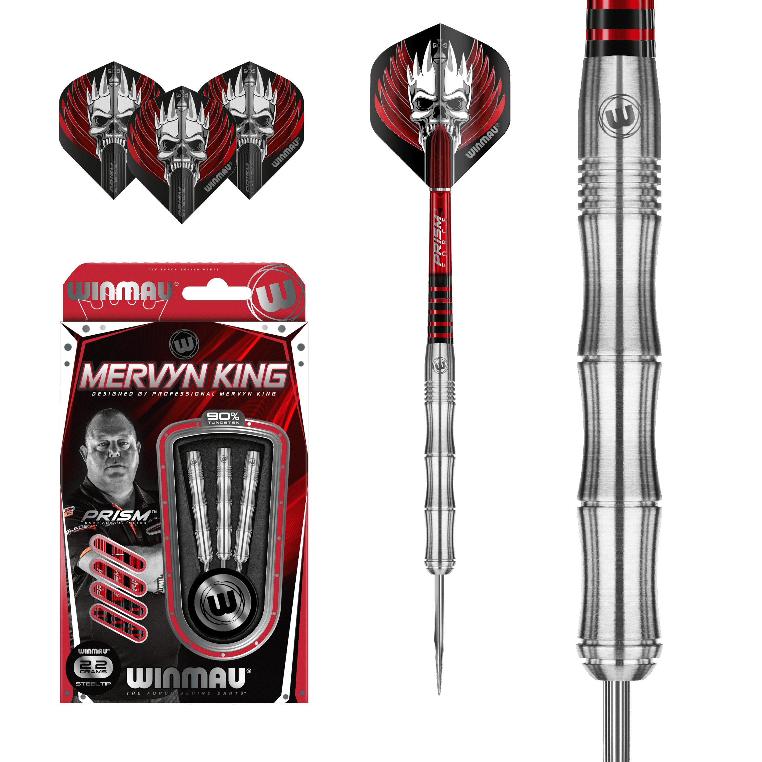 Winmau - Mervyn King Strieborná 90% - Steel Šípky - Direct Darts - 2