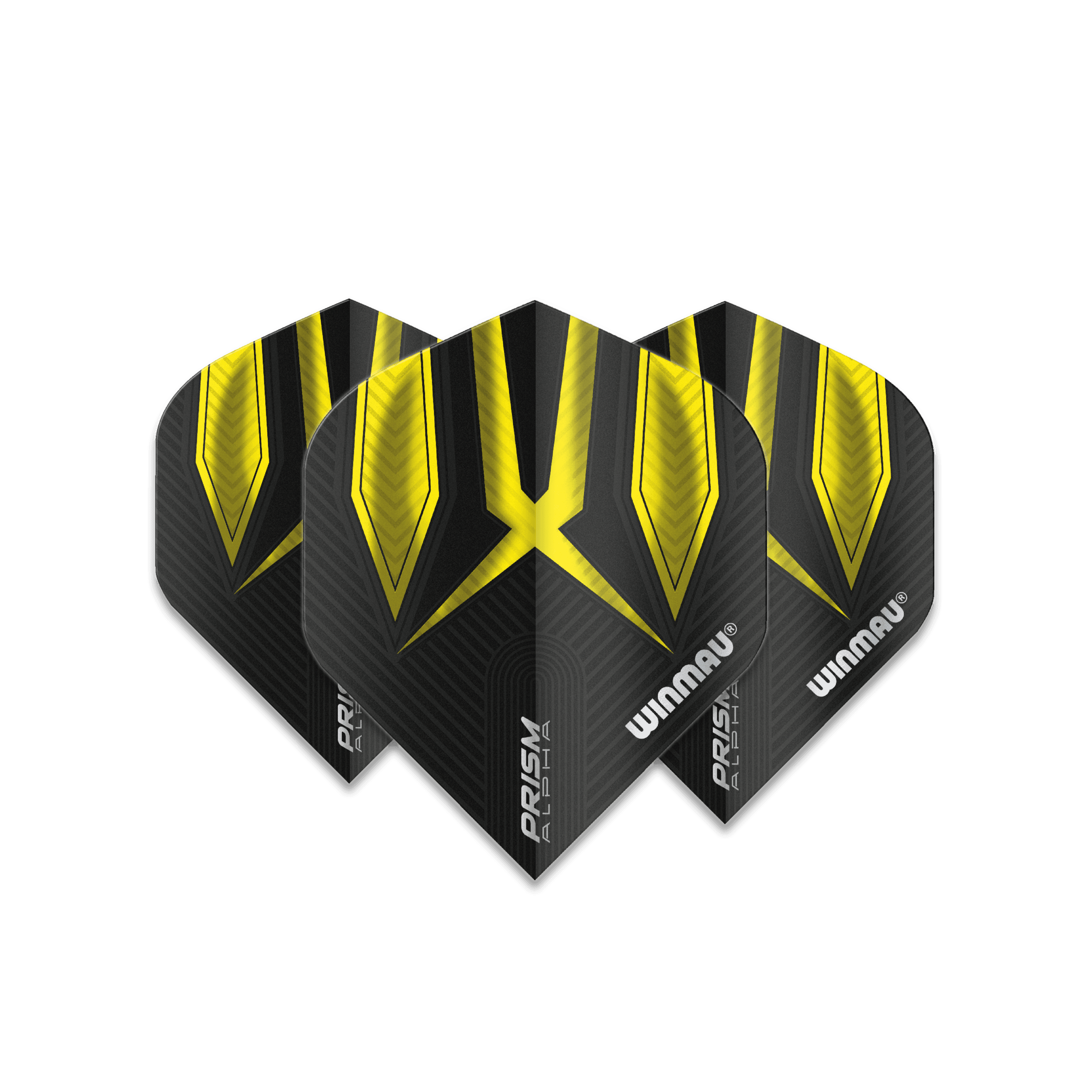 Winmau - Prism Alpha Černá & Žlutá - 100 Mikron - Letky Na Šípky - Direct Darts - 1