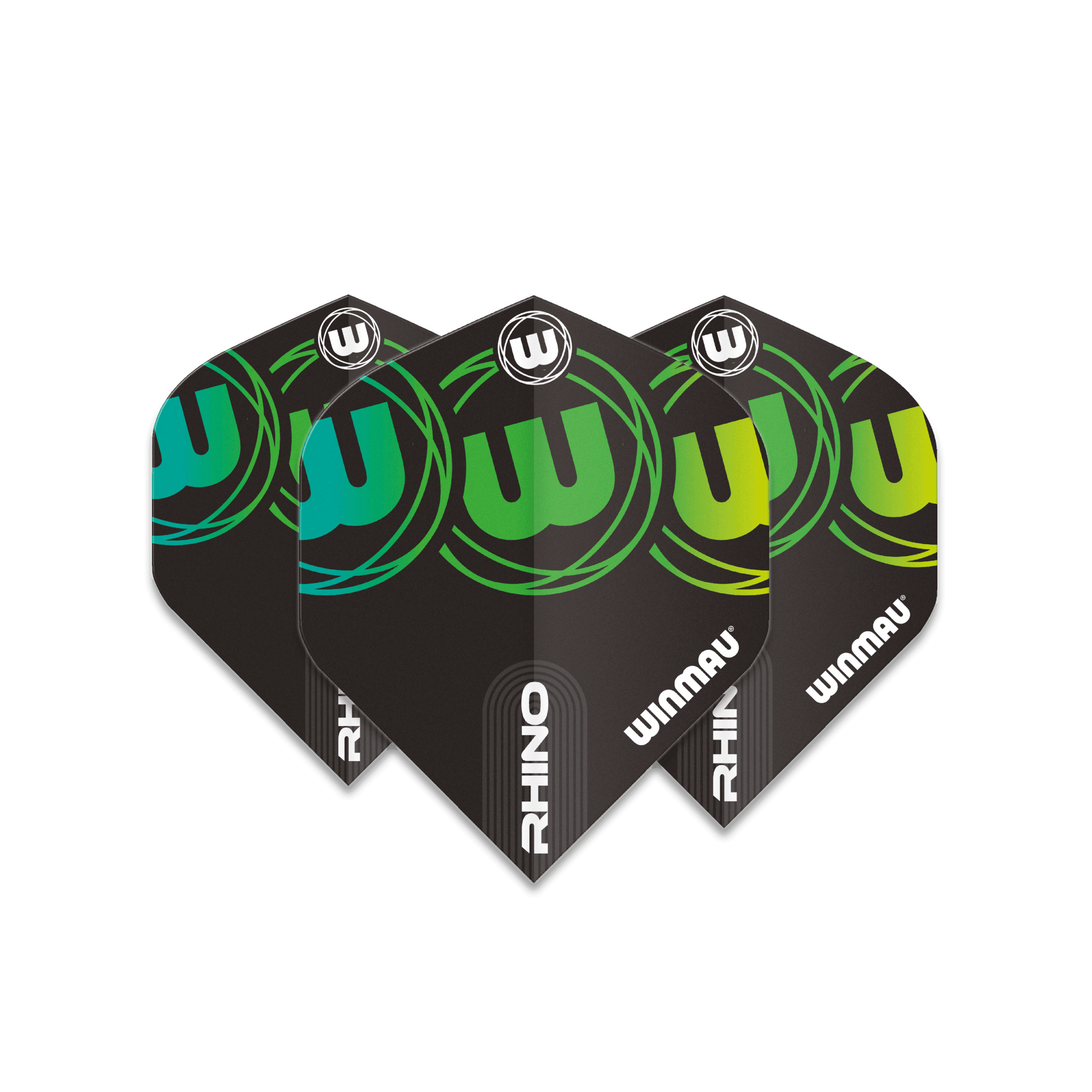 Winmau - Rhino Černá & Zelená Extra Hrubý Standard - 100 Mikron - Letky Na Šípky - Direct Darts - 1