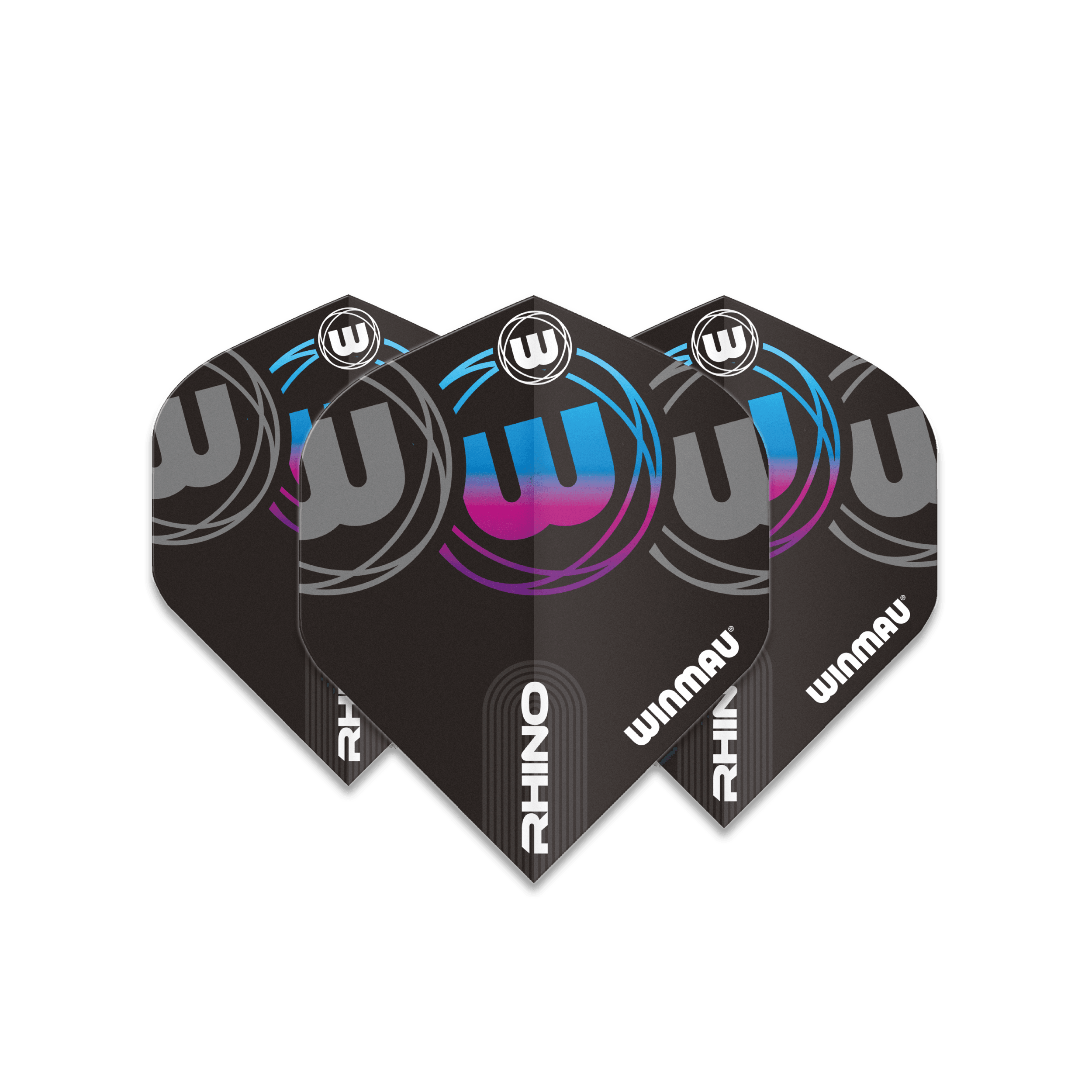 Winmau - Rhino Černá, Šedá & Modrá Standard - 100 Mikron - Letky Na Šípky - Direct Darts - 1