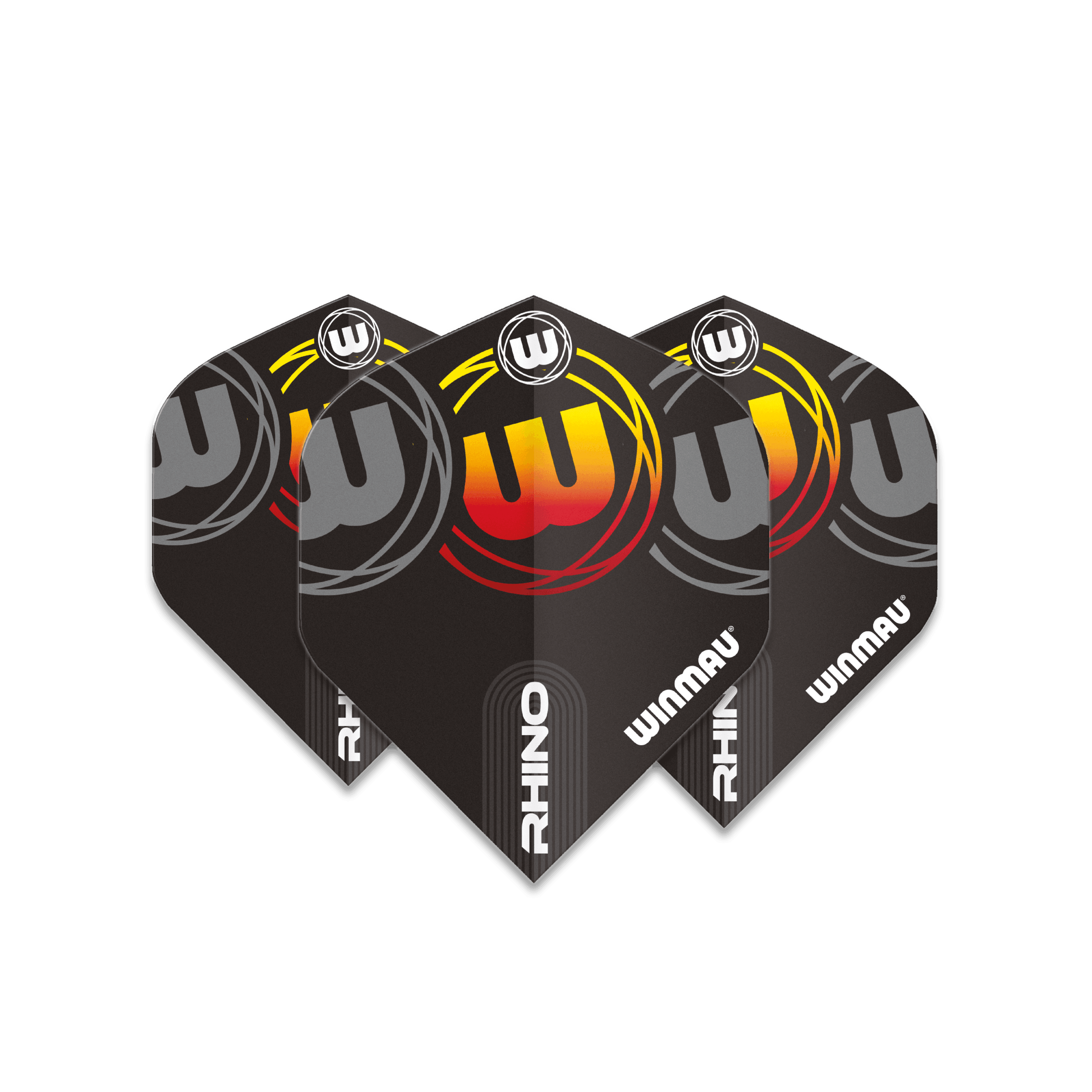 Winmau - Rhino Černá, Šedá & Oranžová Standard - 100 Mikron - Letky Na Šípky - Direct Darts - 1