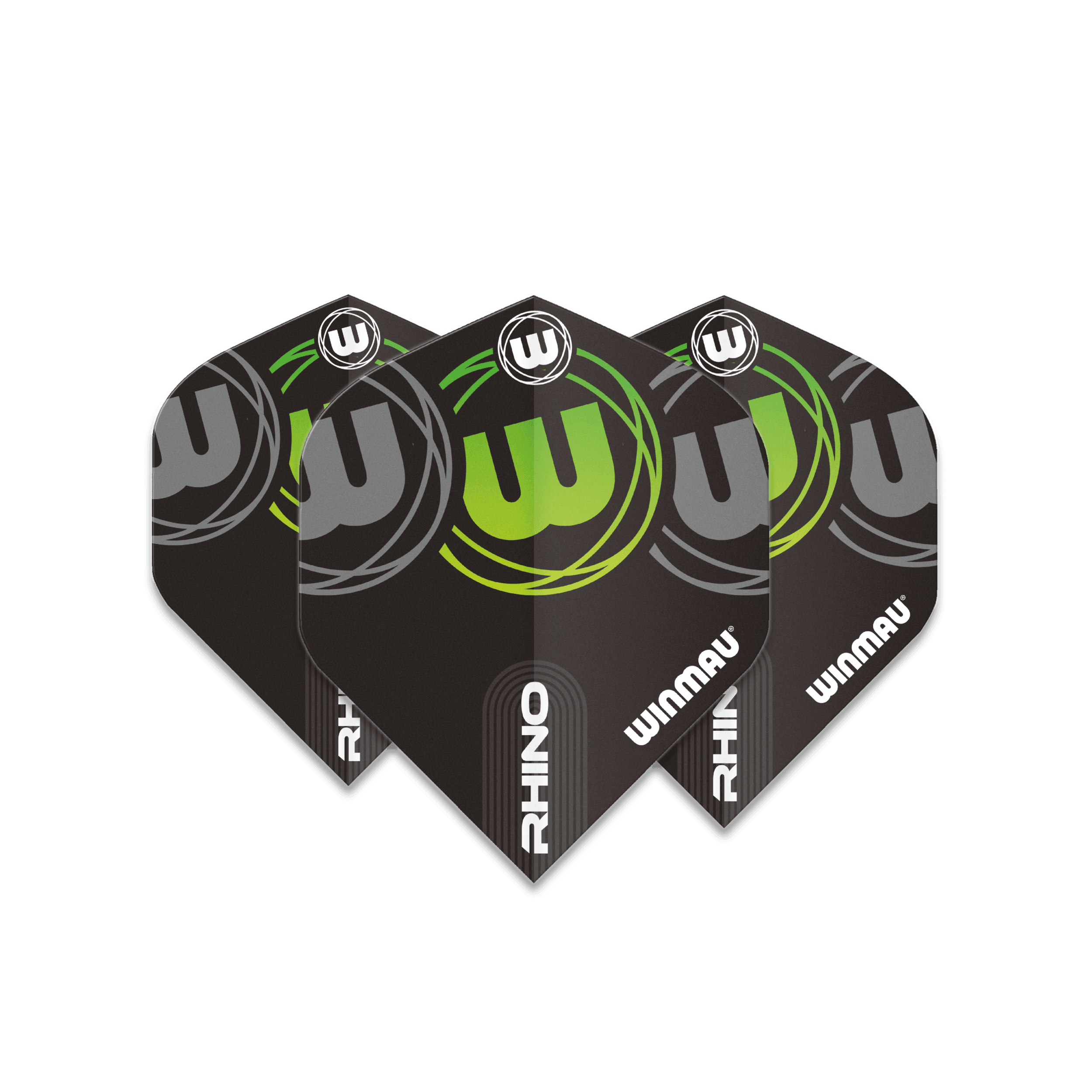 Winmau - Rhino Černá, Šedá & Zelená Standard - 100 Mikron - Letky Na Šípky - Direct Darts - 1