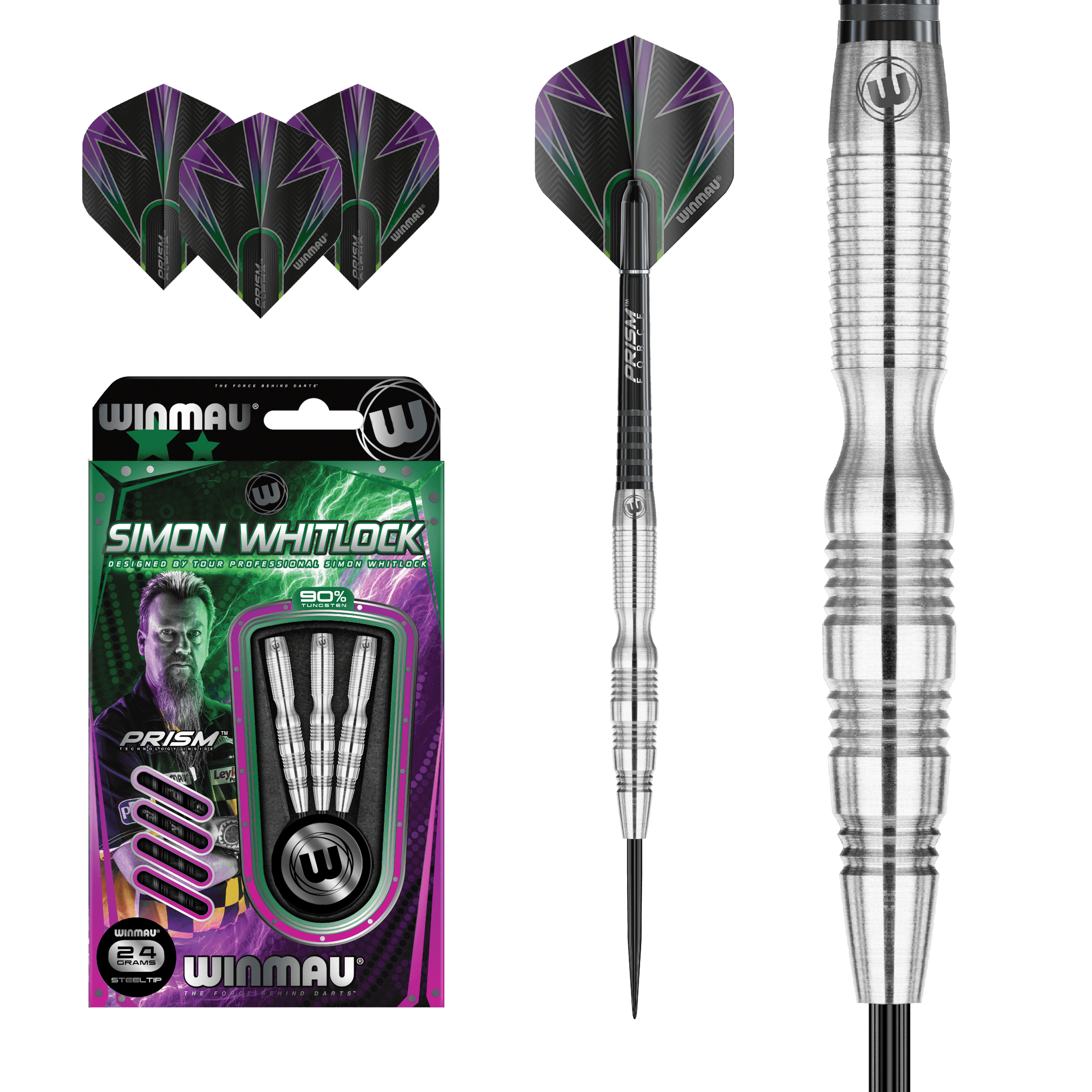 Winmau - Simon Whitlock Strieborná 90% - Steel Šípky - Direct Darts - 2