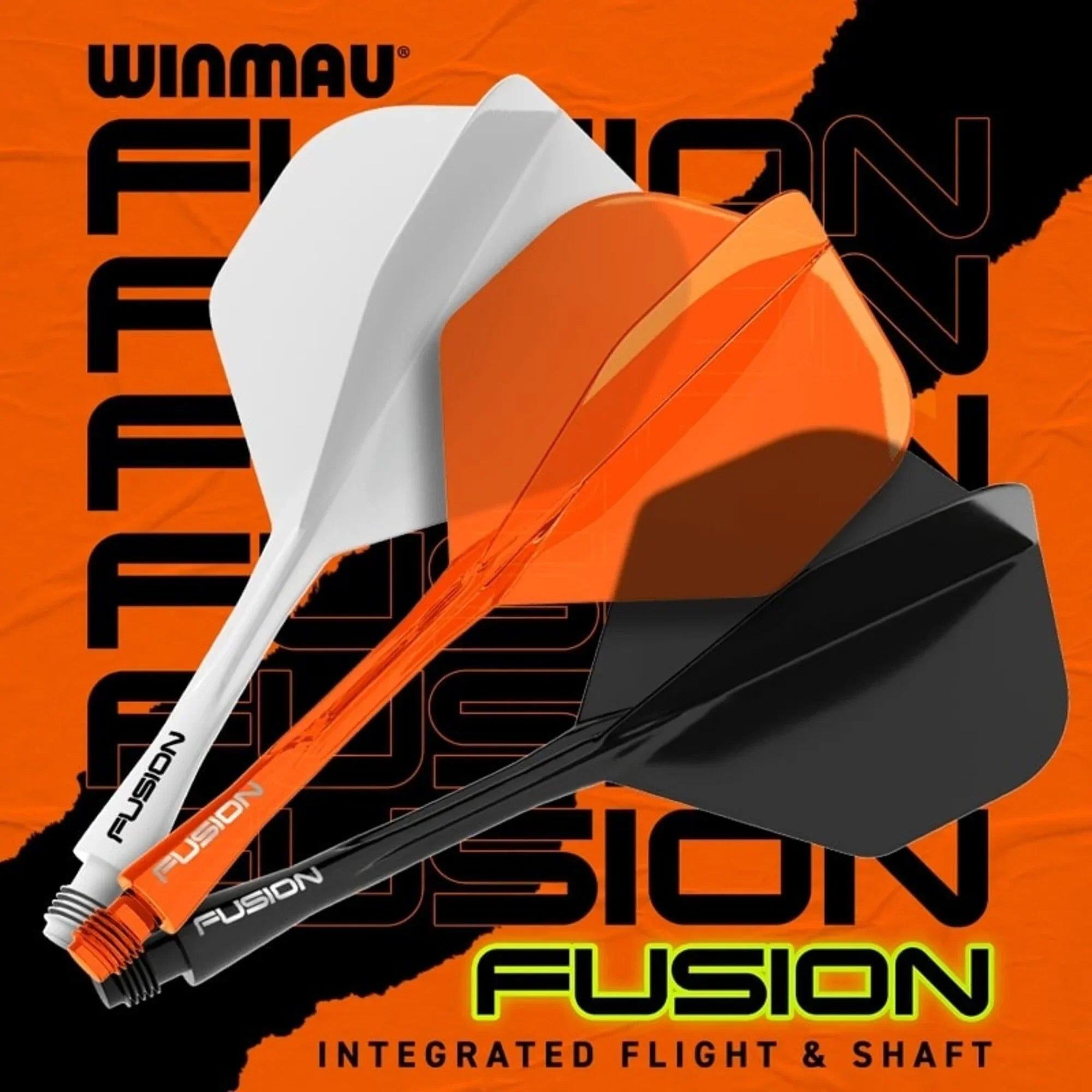 Winmau - Fusion - Oranžová - No2 - Jednodílný Násadky/Letky Na Šípky - Direct Darts - 6
