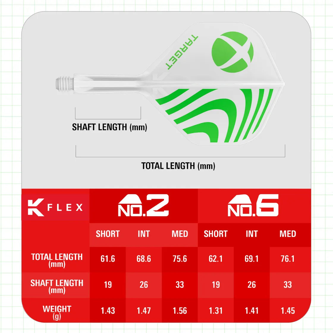 Target - K-Flex - Xbox - No2 - Jednodílný Násadky/Letky Na Šípky - Direct Darts - 3